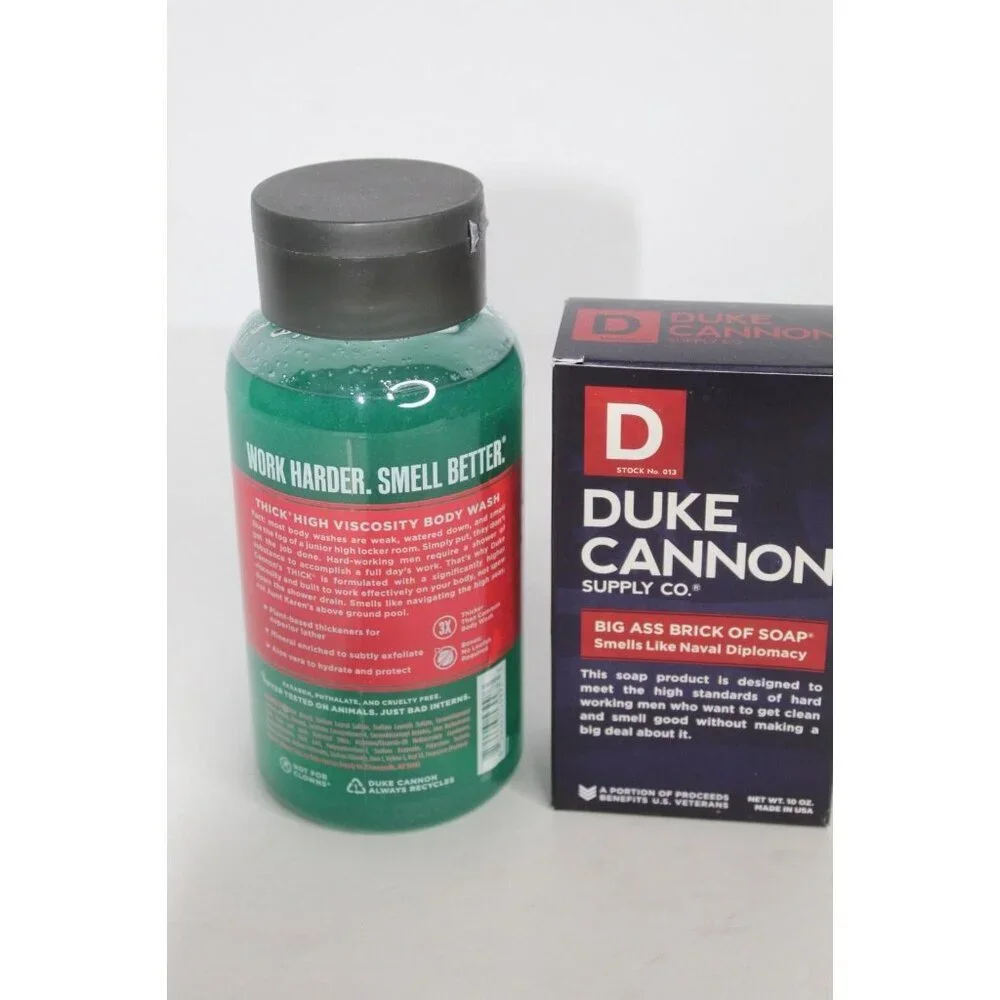 Duke Cannon Naval Diplomacy High Viscosity‎ Body Wash and Big Ass Brick of Soap